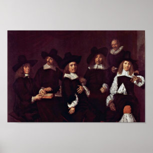 Poster Frans Hals - groupez le portrait des régents