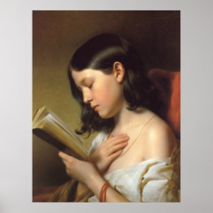Poster Franz Eybl - Lesendes Mädchen (fille de lecture),