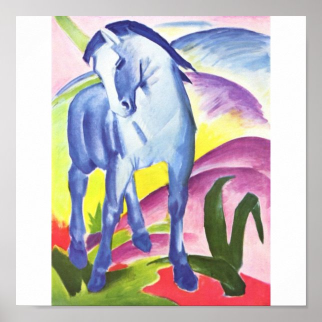 Poster Franz Marc Blue Horse fine art (Devant)