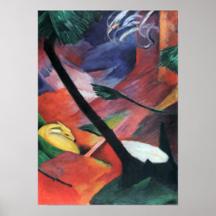 Poster Franz Marc - Cerf dans la forêt II