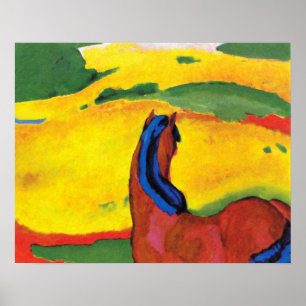 Poster Franz Marc - Cheval dans un paysage