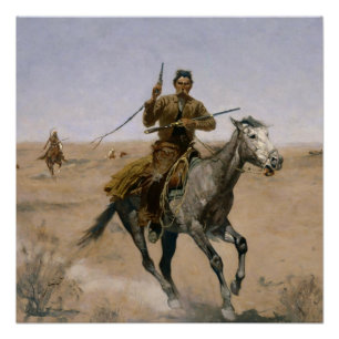 Poster Frederic Remington Art Occidental "Le Vol"