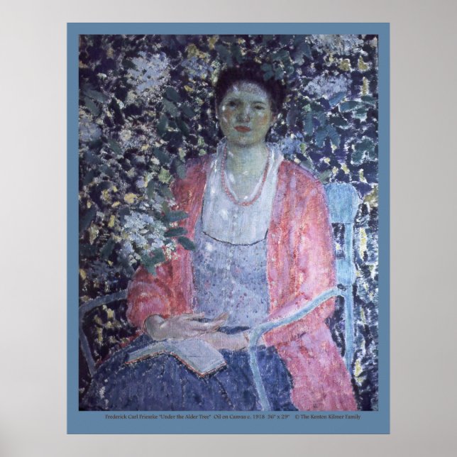 Poster Frederick Carl Frieseke "Sous l'arbre de l'aulne" (Devant)