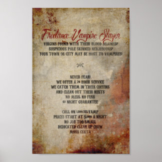 Poster Freelance Vampire Slayer