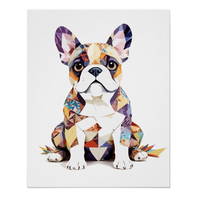 Poster French Bulldog Jouer Adorable Fun Joyful Animal (Devant)