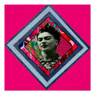 Poster Frida Kahlo Retro Denim Diamond