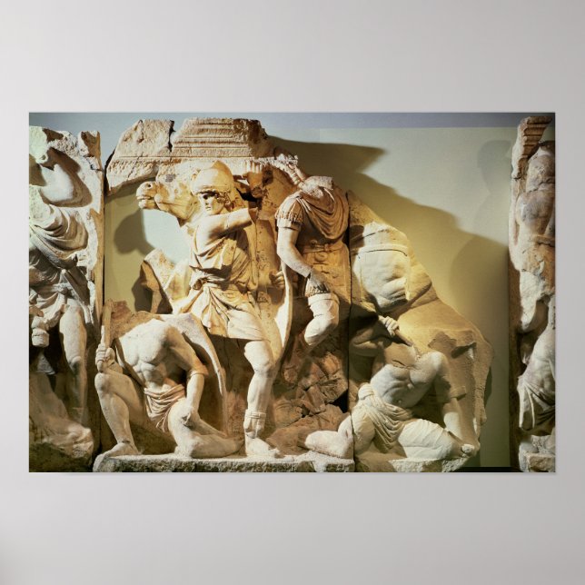 Poster Frieze détail d'une scène de bataille (Devant)