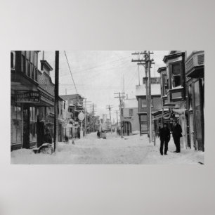 Poster Front Street à Nome, Alaska couvert de neige