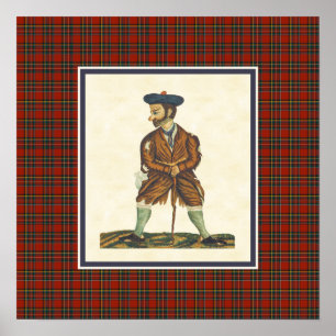 Poster Frontière écossaise vintage de tartan de Peelans