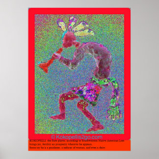 POSTER FRONTIÈRE ROUGE MYSTIQUE KOKOPELLI