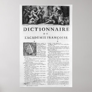 Poster Frontispiece pour le dictionnaire de l'Académie fr