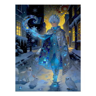 Poster Frostmaker of a Moonlit Street – A Winter Portrait