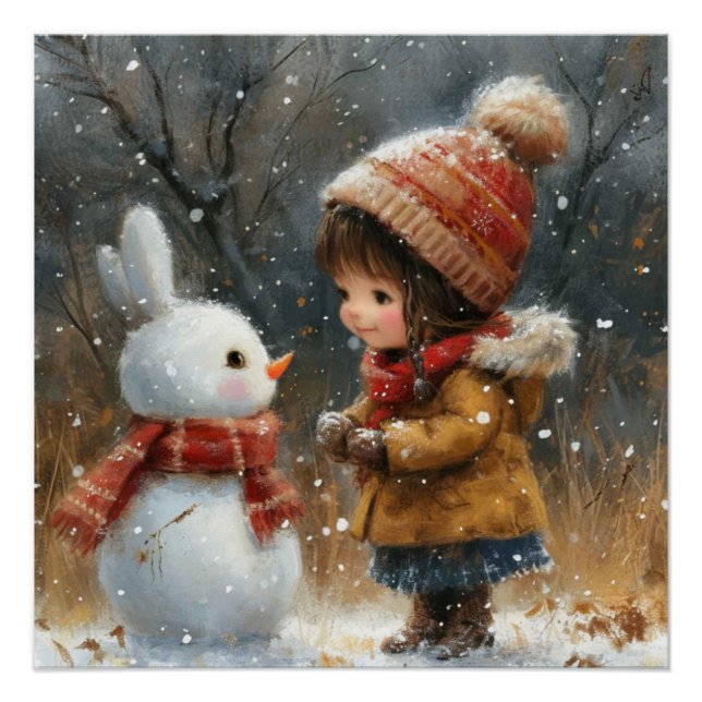 Poster Frosty Paws : Un brin de fantaisie Bunny (Devant)