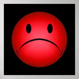 Poster Frownie rouge font face à l'affiche