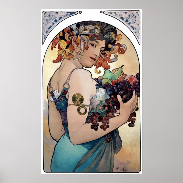 Poster Fruit by Alfons Mucha 1897 (Devant)