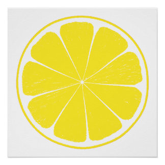 Poster Fruit Citrus jaune clair Conception de tranches de