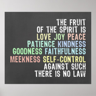 Poster Fruit de l'Esprit Chalkboard Look Bible Verse