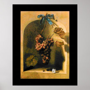 Poster FRUITS DE SAISON -PROSPÉRITÉ jaune brun noir
