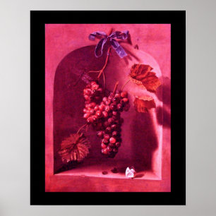 Poster FRUITS DE SAISON -PROSPÉRITÉ rose rouge violet