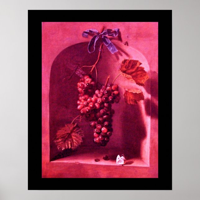 Poster FRUITS DE SAISON -PROSPÉRITÉ rose rouge violet (Devant)