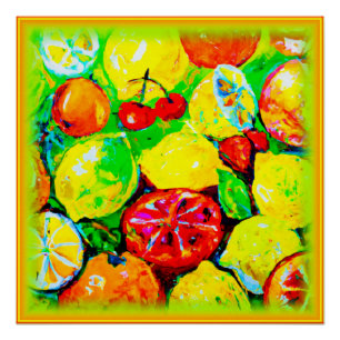 Poster "Fruits d'été" Belle Art. Acheter Maintenant