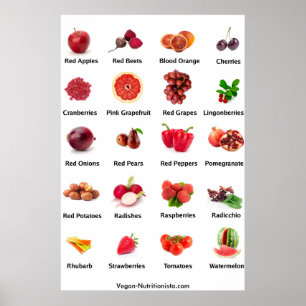 Poster Fruits et légumes rouges