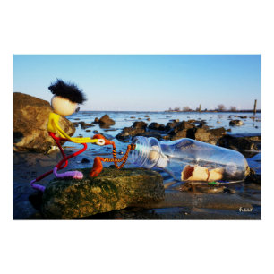 Poster Fubby avec un siffleur en bord de mer.