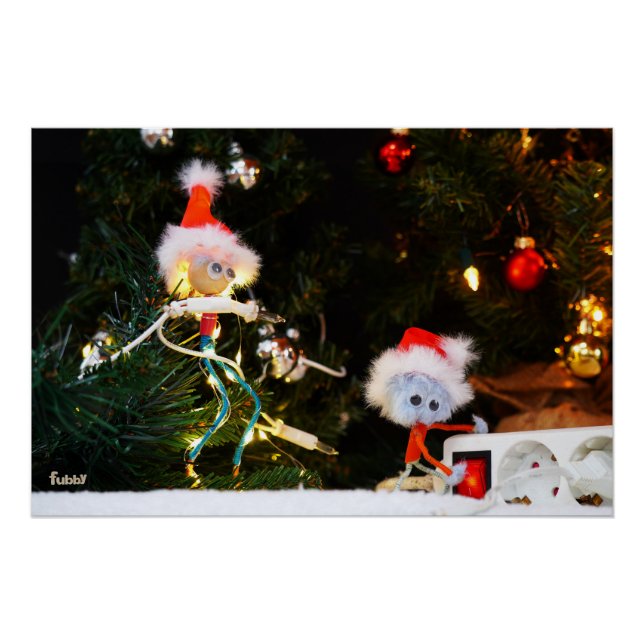 Poster Fubby humour de Noël art raffiné. (Devant)