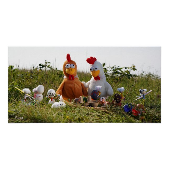 Poster Fubby's peint les oeufs de poule de Pâques frais (Devant)