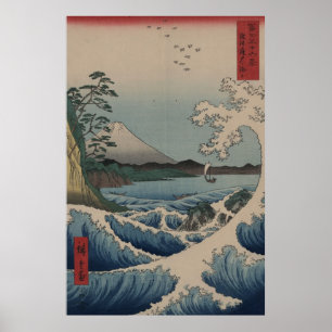 Poster Fuji de la mer outre de Satta