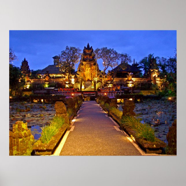 Poster full  (24"x18") Cafe Lotus Temple Ubud Bali (Devant)