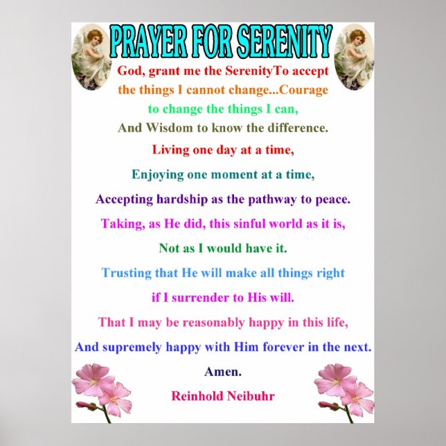 Poster full serenity prayer (Devant)