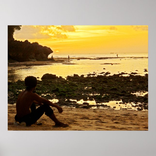 Poster full size (24"x18")  Padang Beach Bali (Devant)
