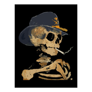Poster Fumer Cowboy Skeleton