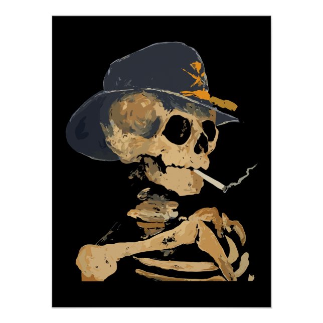 Poster Fumer Cowboy Skeleton (Devant)