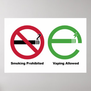 Poster Fumer interdit. Vapage autorisé
