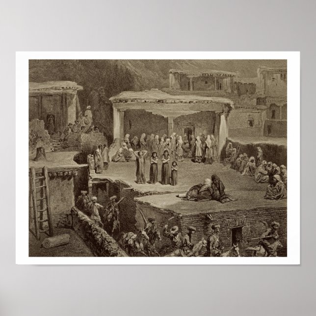 Poster Funeral Ceremony in the Ruins at Akhaltchi, Dagest (Devant)