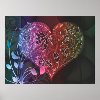 Poster funkadélique coeur mature de l'amour