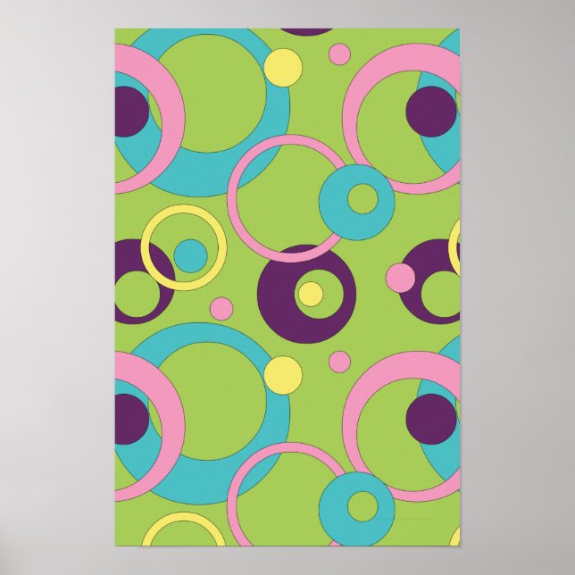 Poster Funky Green Circles (Devant)