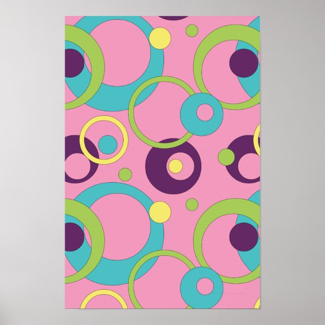 Poster Funky Pink Circles (Devant)
