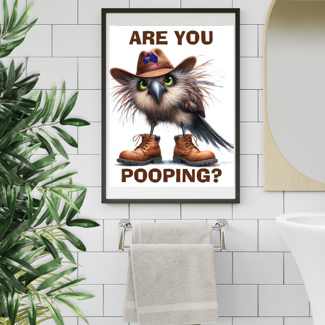 Poster Funny Australian Kookaburra Neutral Toilet Terre (Créateur téléchargé)