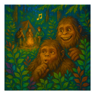 Poster Funny Big Foot Noises in Woods Imaginaire Art