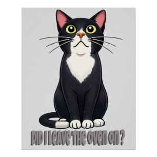 Poster Funny Cat Anxiety – Did I Leave the Oven On