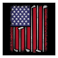 Funny Golf American Flag Golf Player Vintage Golfe