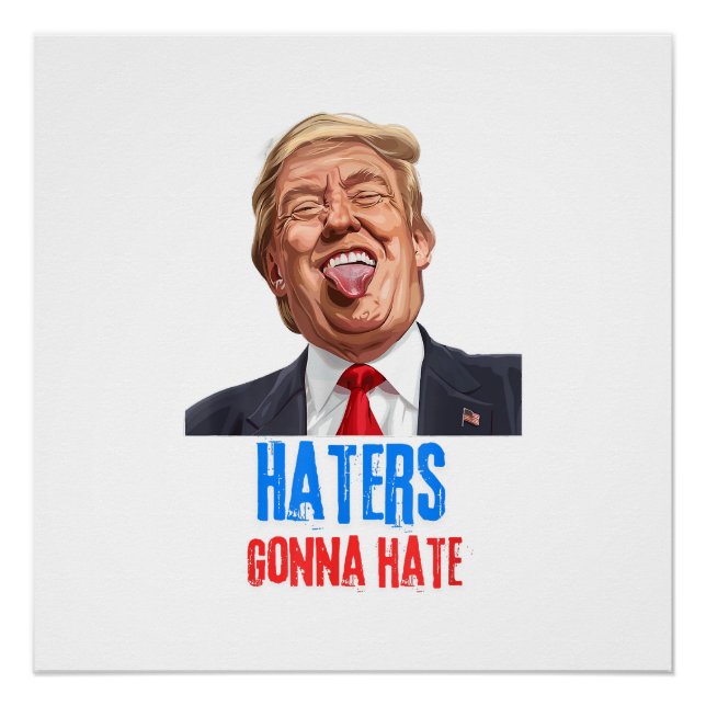 Poster Funny Haters va détester les citations, drôle dire (Devant)