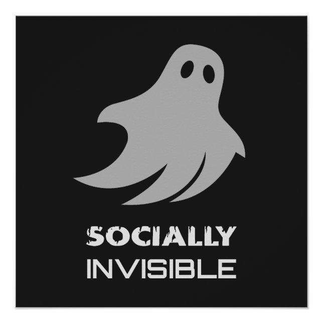 Poster Funny Introvert Spooky Ghost (Devant)