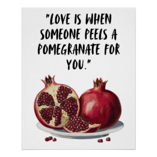 Poster Funny Pomegranate Wall Art, Love Printable