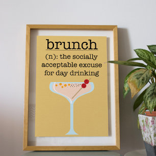 Poster Funny Social Brunch Boire Citation Typographie
