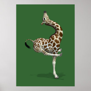 Poster Funny Sporty Giraffe