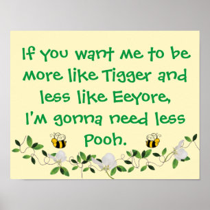 Poster Funny Tigger and Pooh Sign